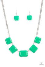 Load image into Gallery viewer, Paparazzi “Instant Mood Booster” Green Necklace Earring Set - Cindysblingboutique
