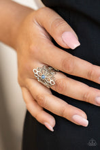 Load image into Gallery viewer, Paparazzi &quot;Perennial Daydream&quot; Blue Stretch Ring - Cindysblingboutique
