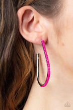 Load image into Gallery viewer, Paparazzi “Beaded Bauble” Pink - Hoop Earrings
