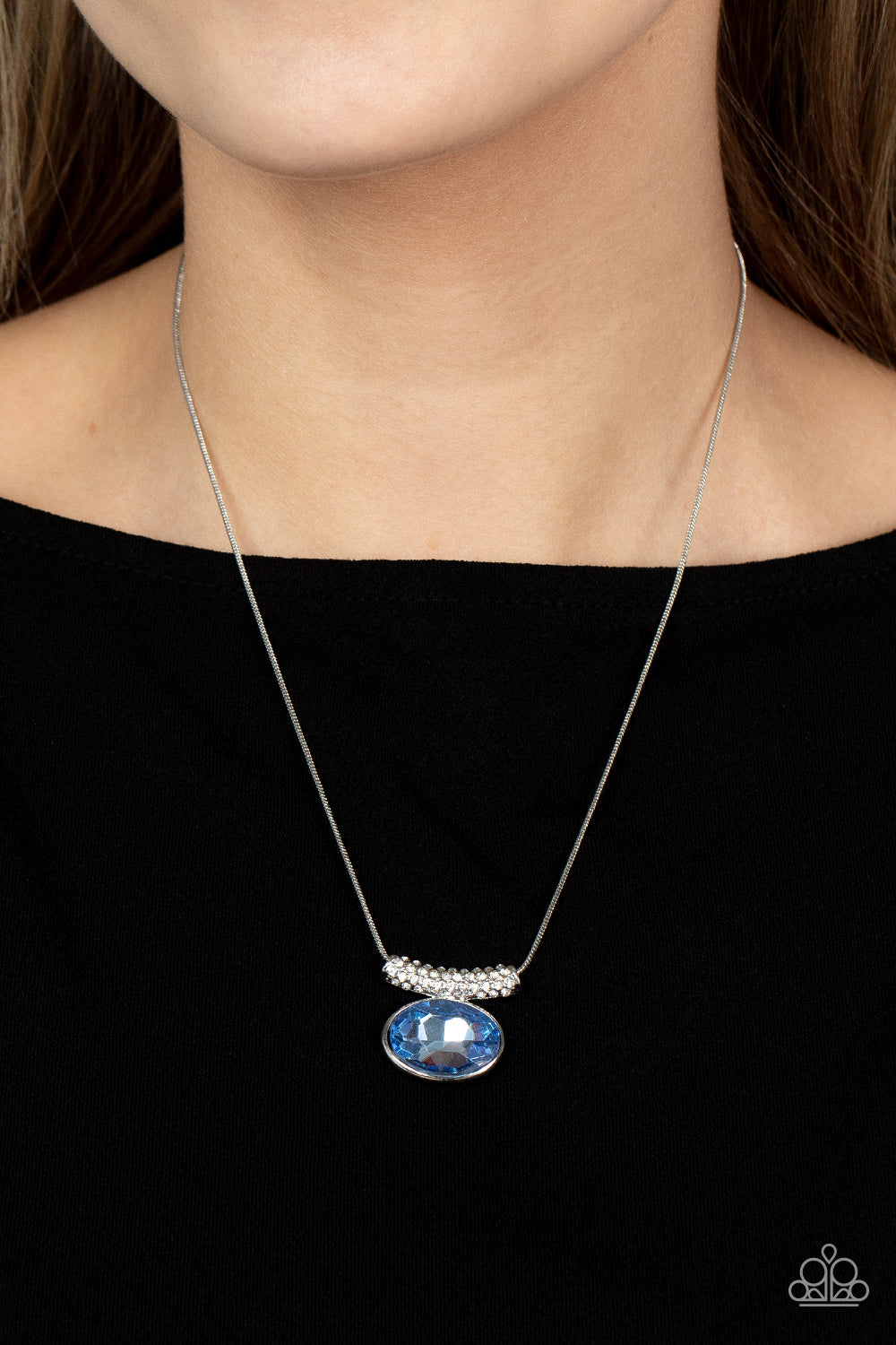 Paparazzi “Pristinely Prestigious” Blue Necklace Earring Set - Cindysblingboutique