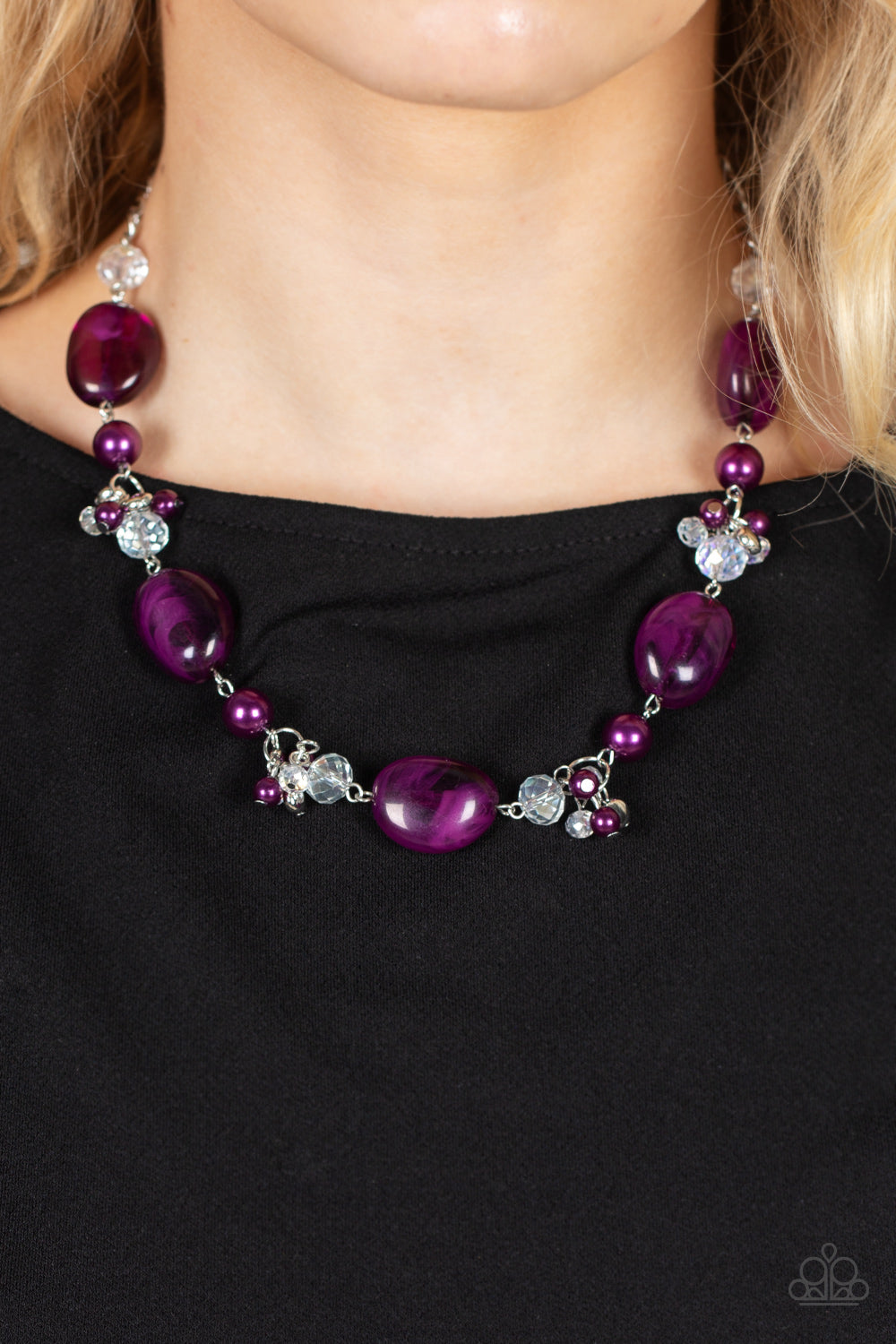 Paparazzi “The Top TENACIOUS” Purple Necklace Earring Set
