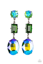 Load image into Gallery viewer, Paparazzi “Extra Envious&quot; Green Post Earrings - Cindysblingblingboutique

