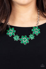 Load image into Gallery viewer, Paparazzi “Flamboyantly Flowering” Green Necklace Earring Set
