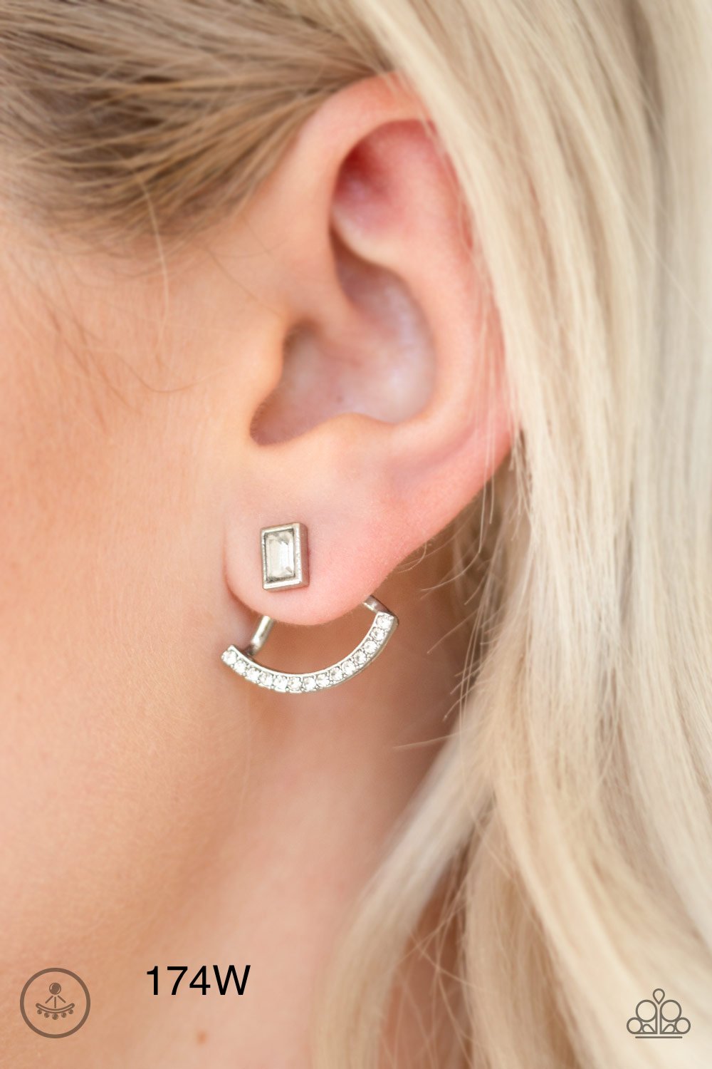 Paparazzi “Delicate Arches” White Post Earrings