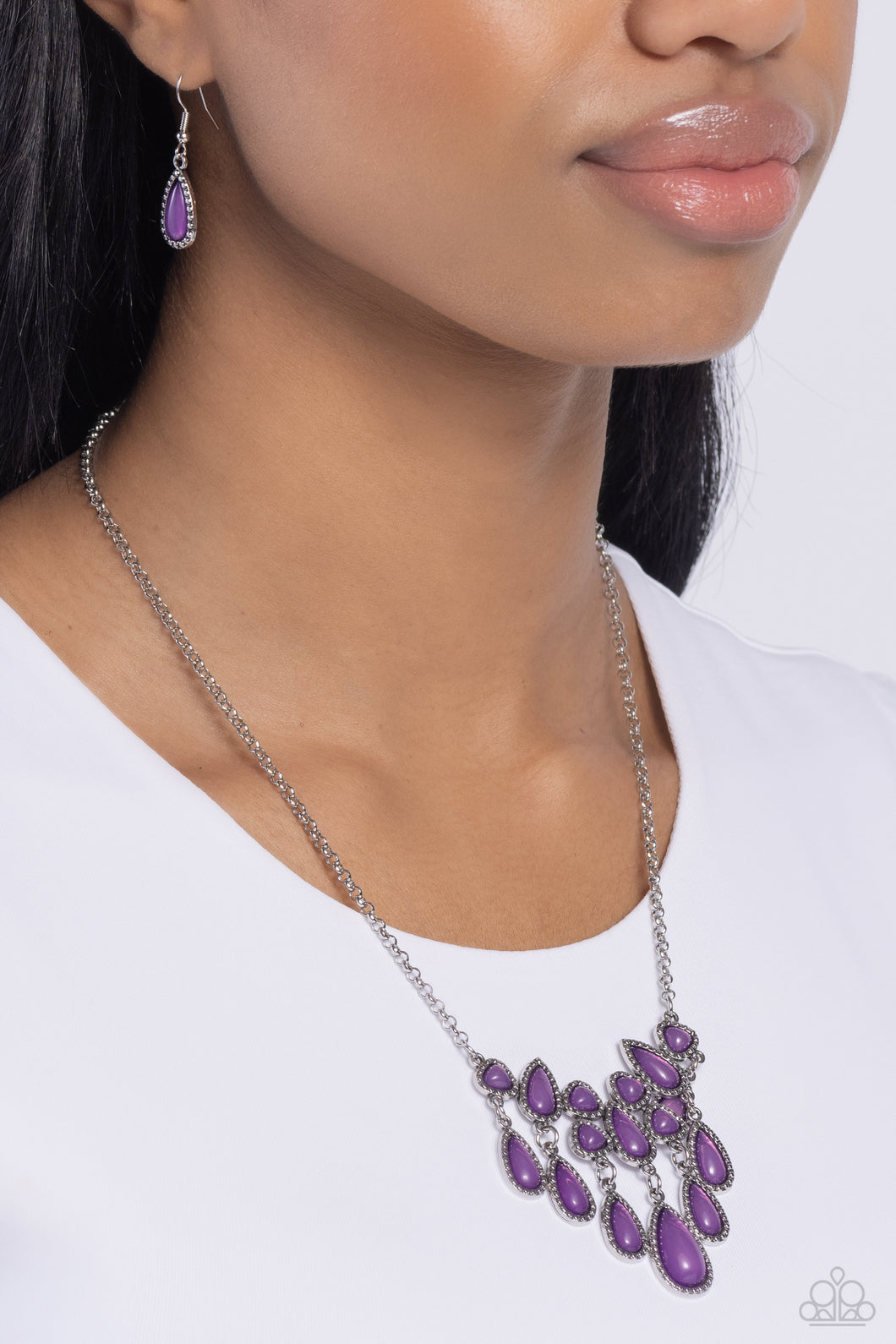 Paparazzi “Exceptionally Ethereal” Purple Necklace Earring Set