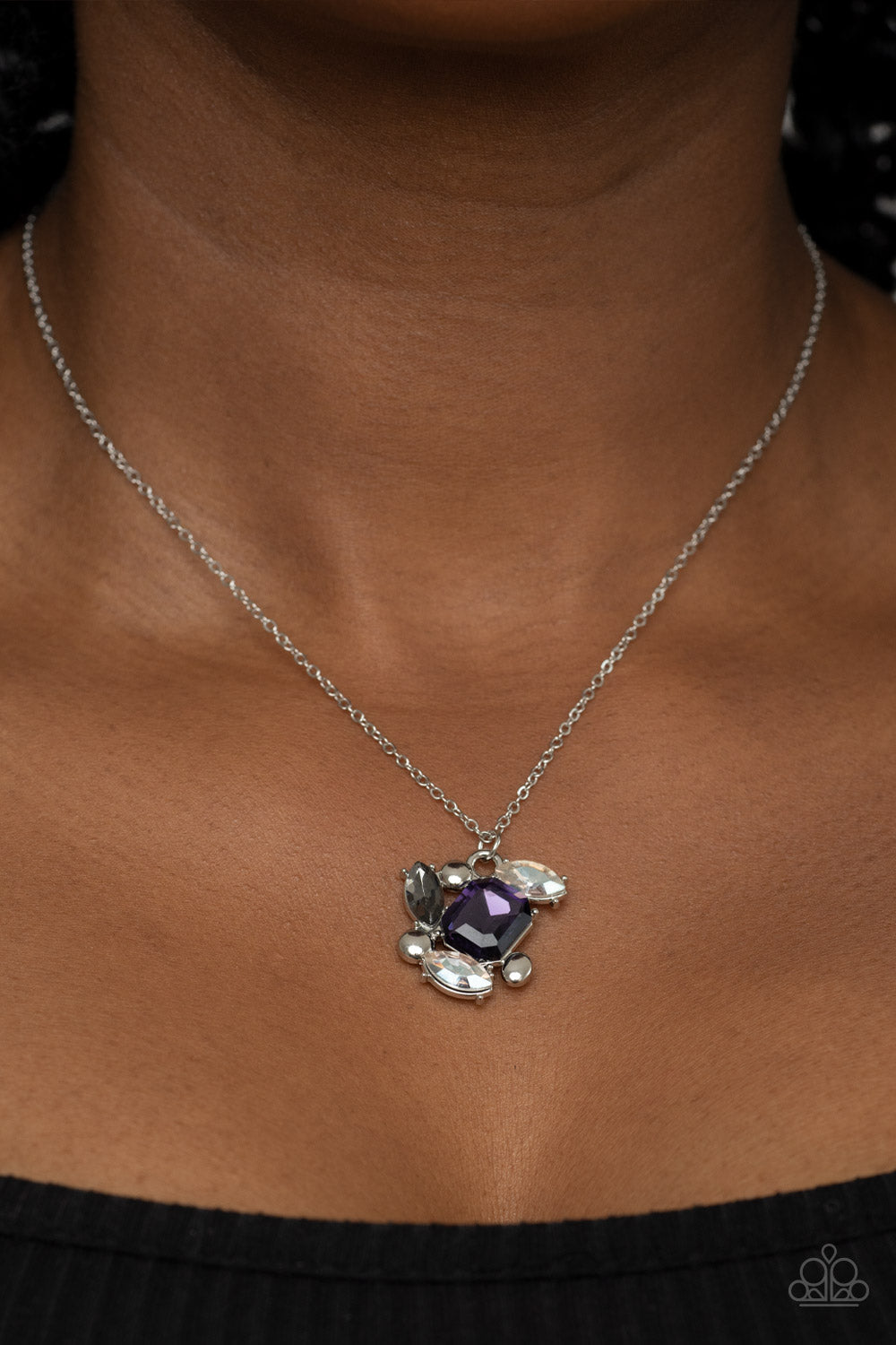 Paparazzi “Prismatic Projection” Purple Necklace Earring Set