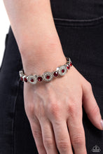 Load image into Gallery viewer, Paparazzi “Crowns Only Club” Red Hinged Bracelet
