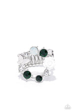 Load image into Gallery viewer, Paparazzi “Butterfly Bustle” Green Stretch Ring - Cindysblingboutique
