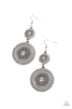Load image into Gallery viewer, Paparazzi “Bring Down the WHEELHOUSE” White Dangle Earrings - Cindysblingboutique
