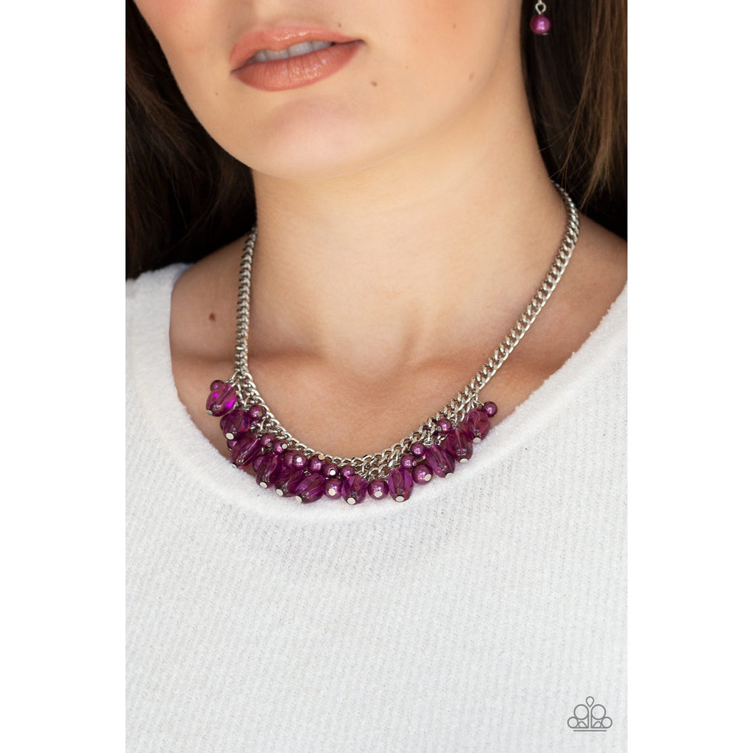 Paparazzi “5th Avenue Flirtation” Purple Necklace Earring Set