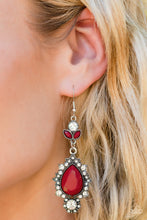 Load image into Gallery viewer, Paparazzi “SELFIE-Esteem” Red Dangle Earrings
