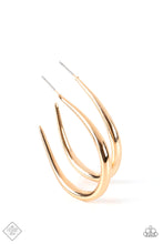 Load image into Gallery viewer, Paparazzi “CURVE Your Appetite” Gold Hoop Earrings
