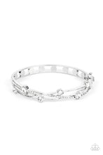 Load image into Gallery viewer, Paparazzi “Slammin Sparkle” White Hinged Bracelet - Cindysblingboutique

