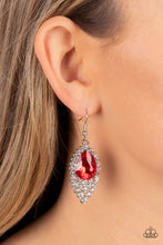 Load image into Gallery viewer, Paparazzi “Glorious Glimmer” Red Dangle Earrings - Cindysblingboutique
