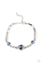 Load image into Gallery viewer, Paparazzi “Amor Actually” Blue Adjustable Clasp Bracelet - Cindysblingboutique
