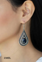 Load image into Gallery viewer, Paparazzi “Metro Masquerade” Blue Earrings - Cindys Bling Boutique
