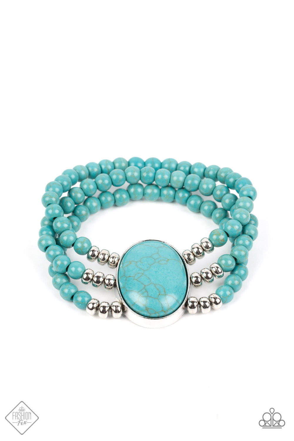 Paparazzi “Stone Pools” Blue Stretch Bracelet