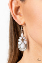 Load image into Gallery viewer, Paparazzi “Beachfront Formal” White Dangle Earrings - Cindysblingboutique
