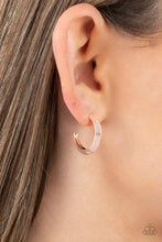 Load image into Gallery viewer, Paparazzi “BEVEL Up Rose” Gold Hoop Earrings
