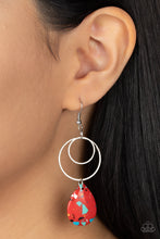 Load image into Gallery viewer, Paparazzi “Terrazzo Tempo” Red Dangle Earrings
