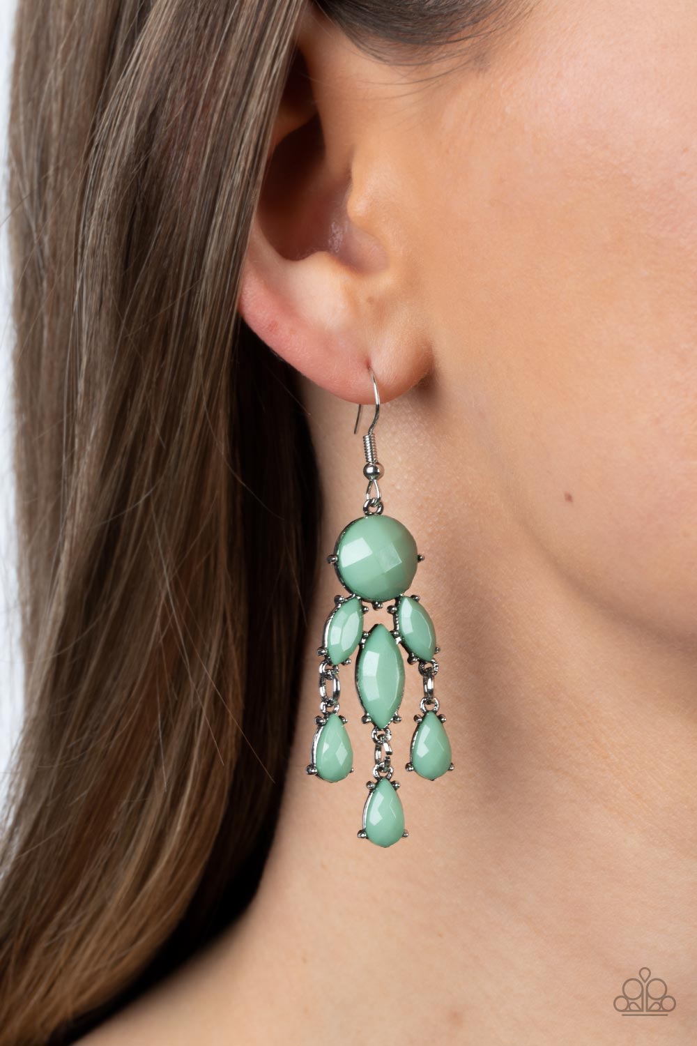 Paparazzi “Summer Feeling” Green Dangle Earrings