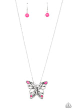 Load image into Gallery viewer, Paparazzi“Badlands Butterfly” Pink Necklace Earring Set - Cindysblingboutique
