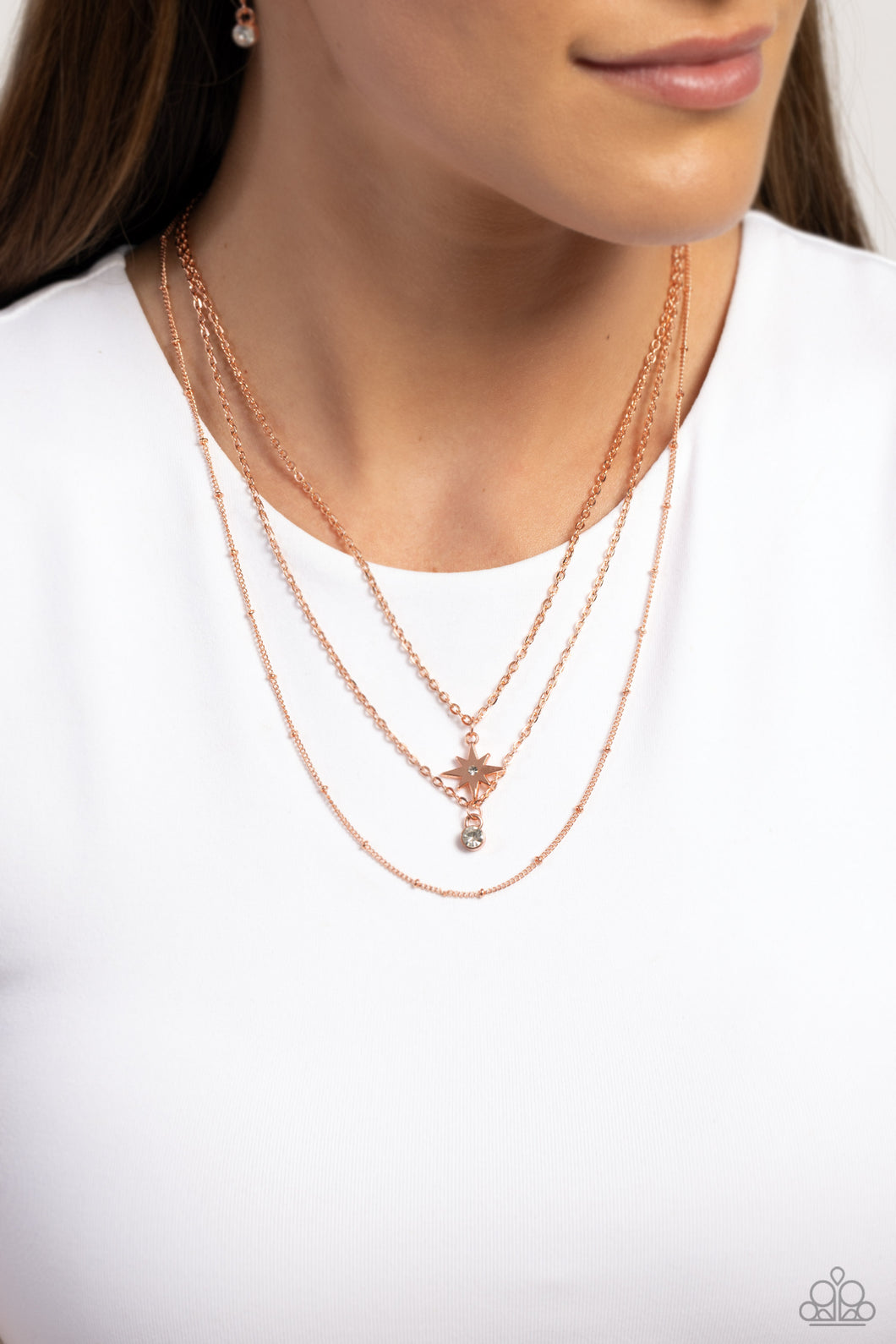 Paparazzi “Trendy Twinkle” Copper Necklace Earring Set