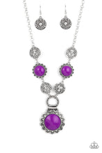 Load image into Gallery viewer, Paparazzi “Poppy Persuasion” Purple Necklace Earring Set - Cindysblingboutique
