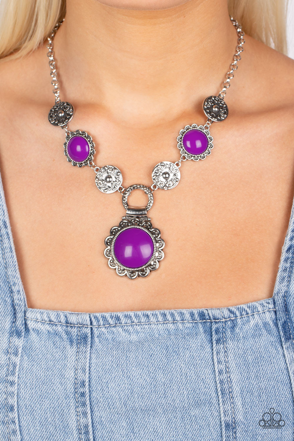 Paparazzi “Poppy Persuasion” Purple Necklace Earring Set - Cindysblingboutique