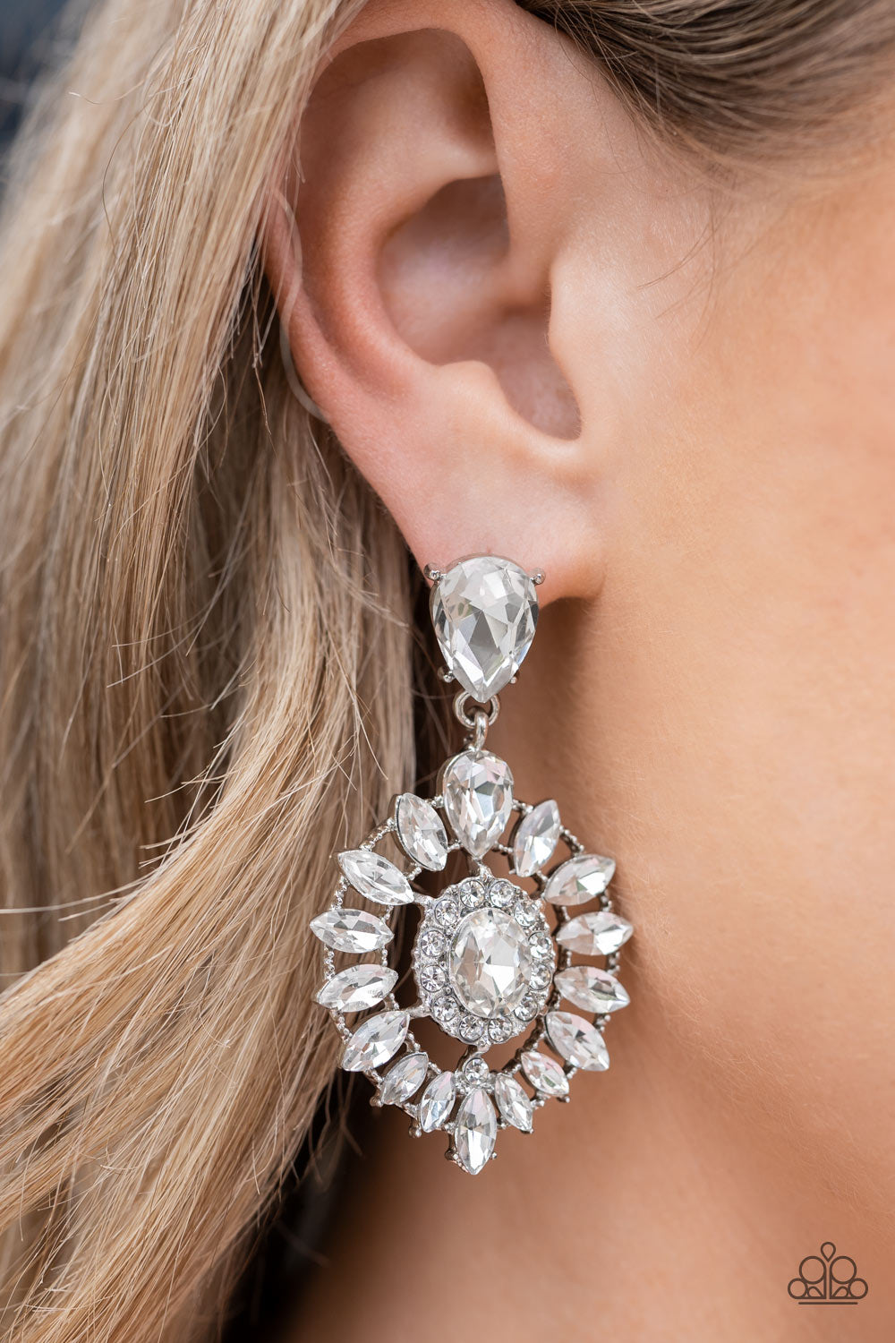 Paparazzi “My Good LUXE Charm” White - Post Earrings