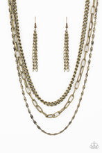 Load image into Gallery viewer, Paparazzi “Galvanized Grit” Brass - Necklace Earring Set
