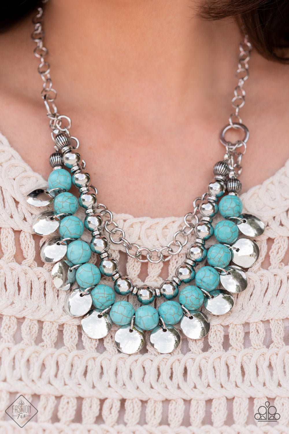 Paparazzi “Leave Her Wild” Blue Necklace  Earring Set