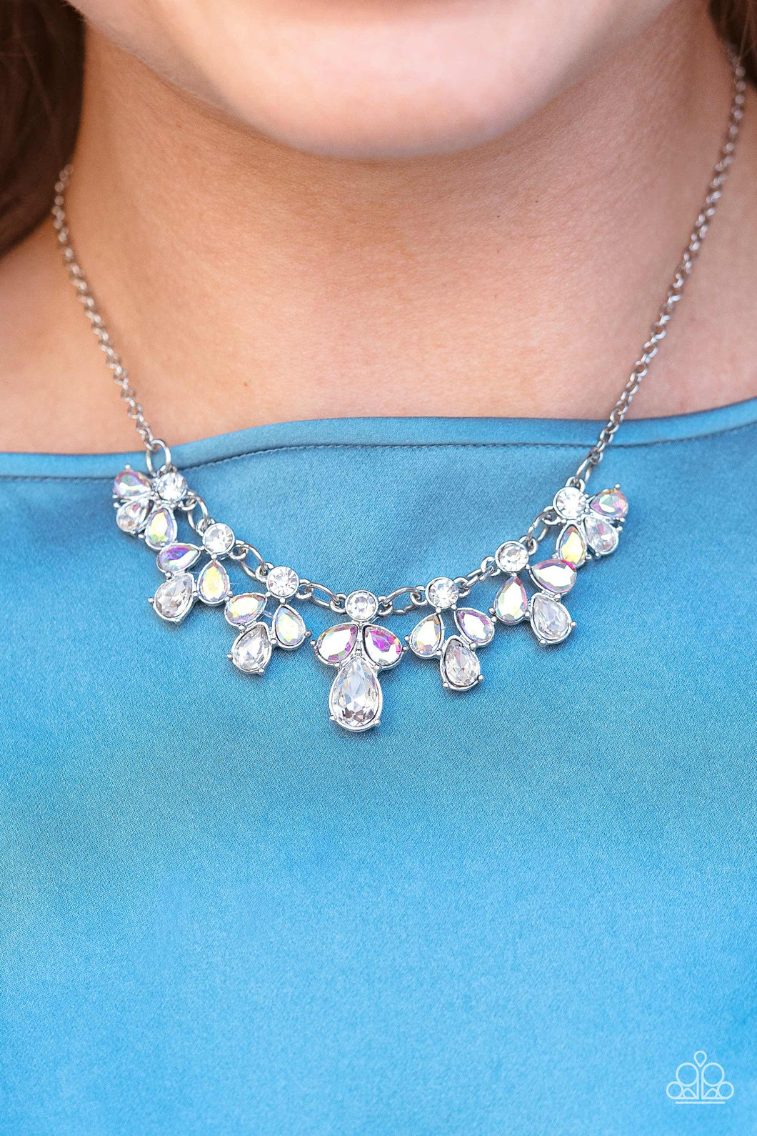 Paparazzi “See in a New STARLIGHT” White Necklace Earring Set - Paparazzi Accessories
