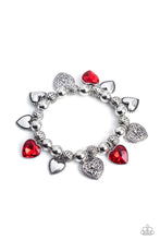 Load image into Gallery viewer, Paparazzi “Charming Crush” Red Stretch Bracelet - Cindysblingboutique
