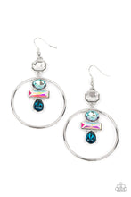 Load image into Gallery viewer, Paparazzi “Geometric Glam” Blue Dangle Earrings
