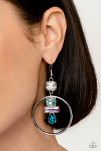 Load image into Gallery viewer, Paparazzi “Geometric Glam” Blue Dangle Earrings
