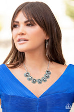 Load image into Gallery viewer, Paparazzi “Iced Iron” Silver Necklace Earring Set
