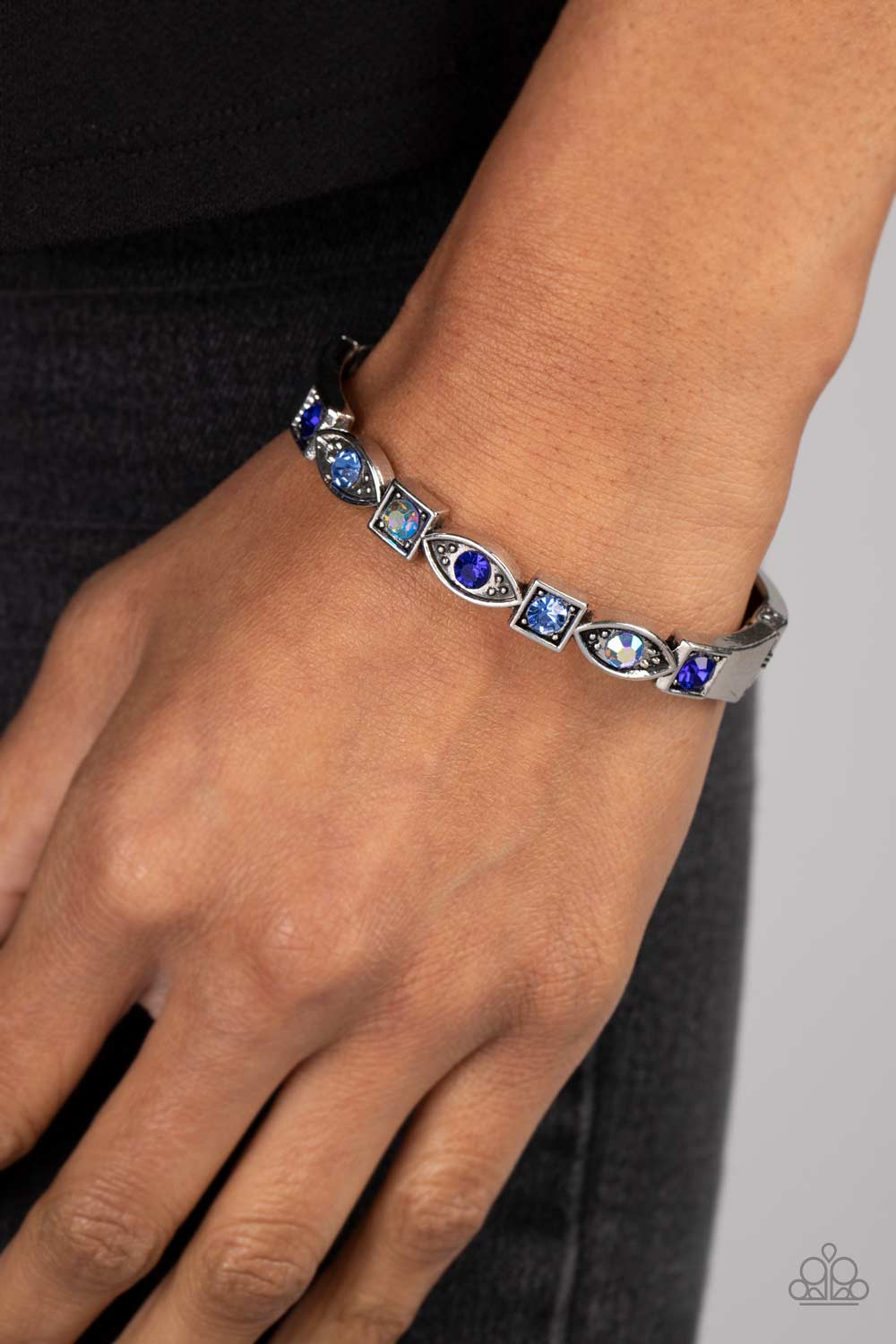 Paparazzi “Poetically Picturesque” Blue Hinged Bracelet