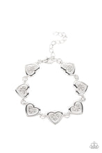 Load image into Gallery viewer, Paparazzi “Catching Feelings” White Clasp Bracelet - Cindysblingboutique
