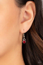 Load image into Gallery viewer, “Dainty Darling” Red Necklace Earring Set - Paparazzi
