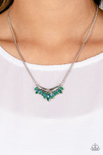 Load image into Gallery viewer, Paparazzi “Flash of Fringe” Green Necklace Earring Set
