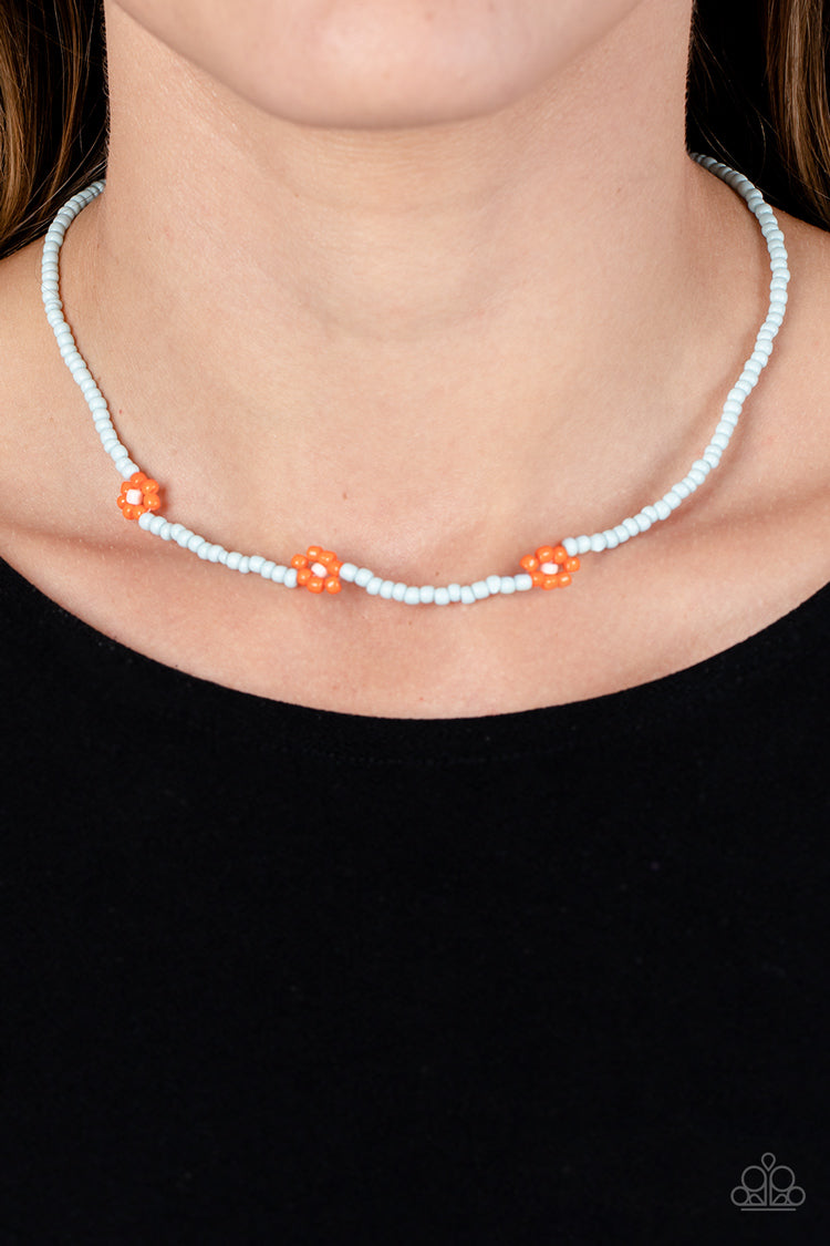 Paparazzi “Bewitching Beading” Orange Necklace Earring Set - Cindysblingboutique