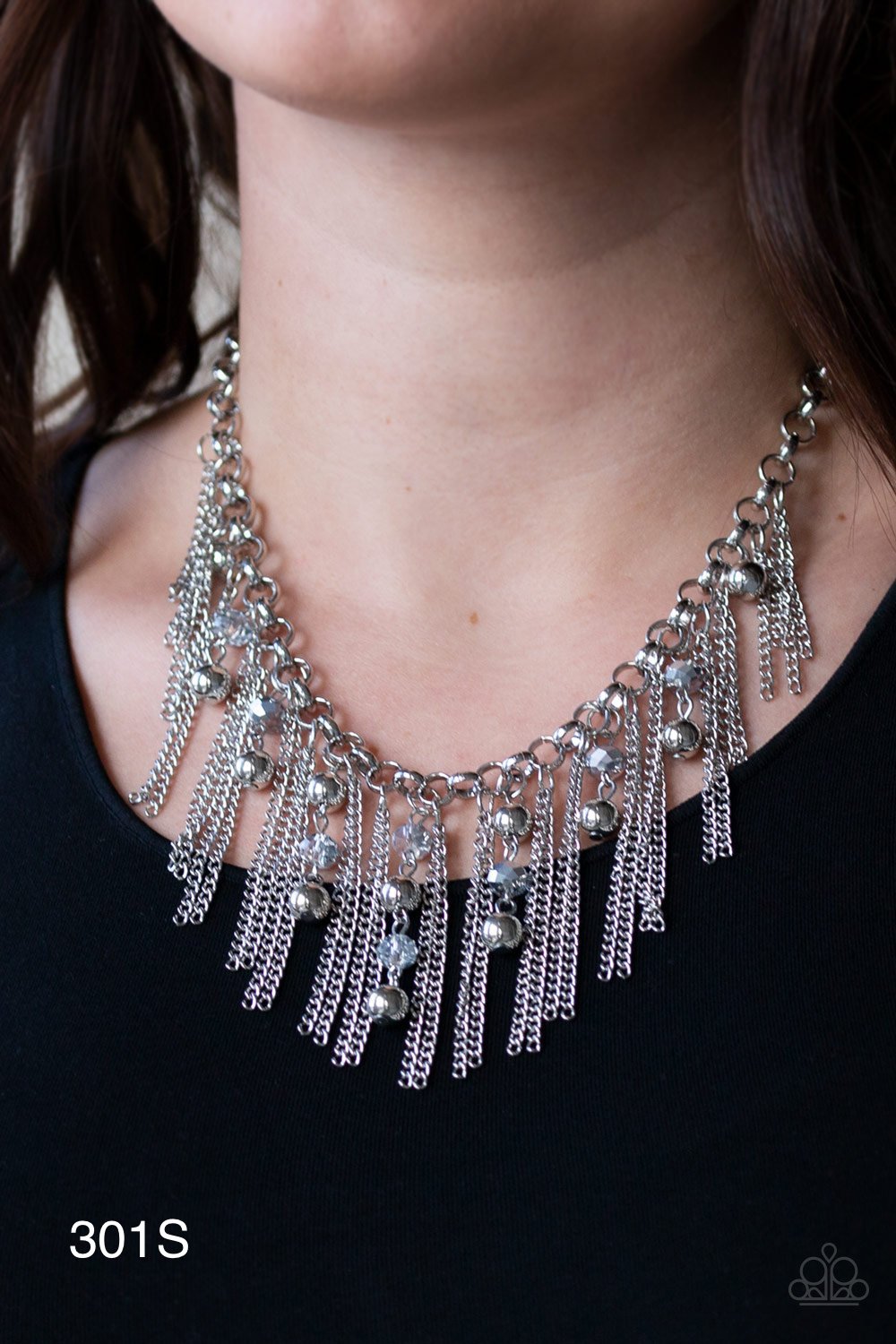 Paparazzi “Ever Rebellious” Silver Necklace Earring Set
