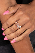 Load image into Gallery viewer, Paparazzi “Fetching Flutter” Rose Gold Stretch Ring - Cindysblingboutique
