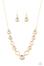 Load image into Gallery viewer, Paparazzi “Elegantly Elite” Gold Necklace Earring Set

