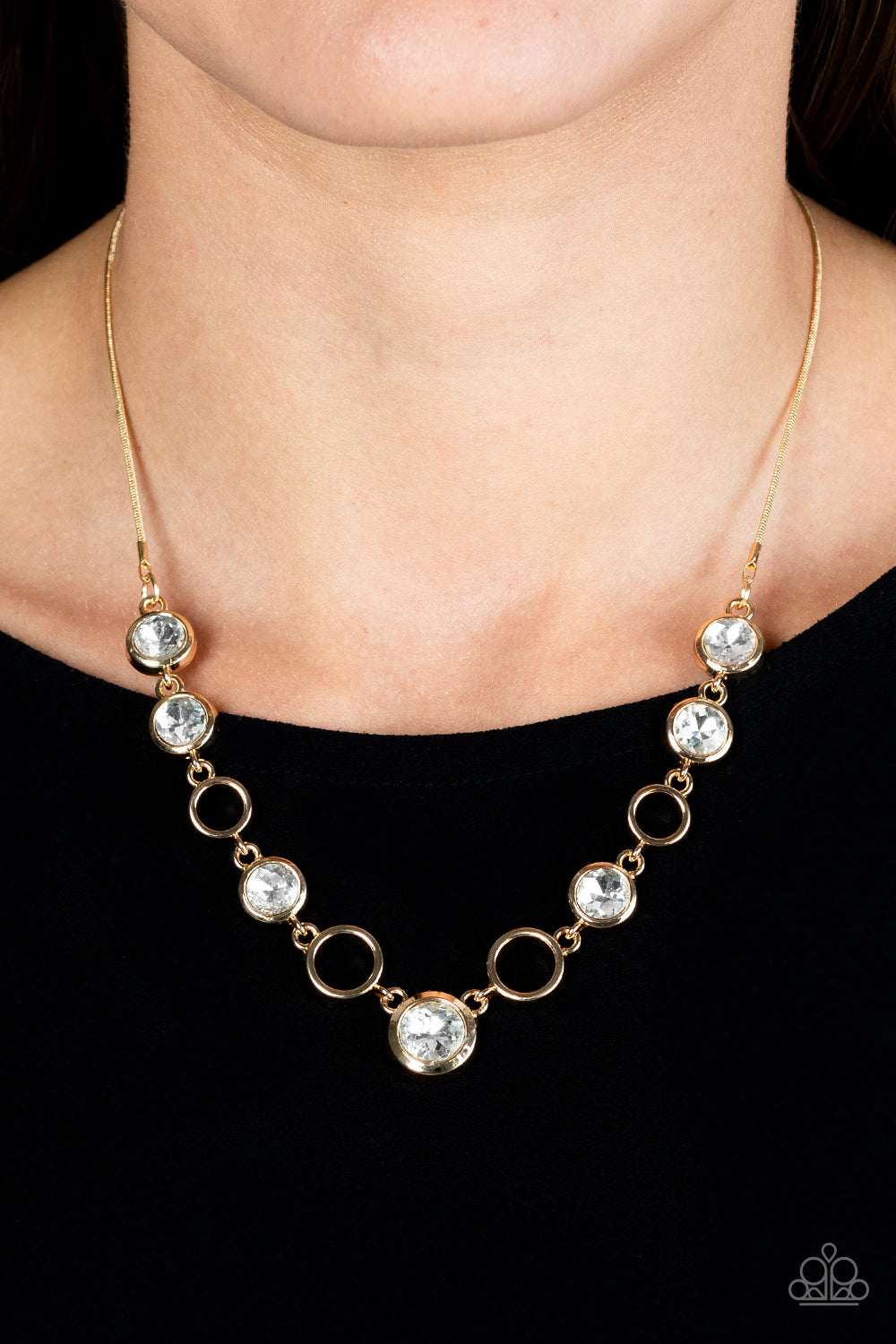 Paparazzi “Elegantly Elite” Gold Necklace Earring Set