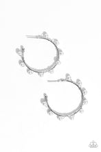 Load image into Gallery viewer, Paparazzi “Night at the Gala” White Hoop Earrings
