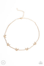Load image into Gallery viewer, Paparazzi “Fluttering Fanatic” Gold Necklace Choker Earring Set
