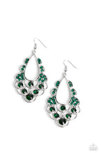 Load image into Gallery viewer, Paparazzi “Majestic Masquerade” Green Dangle Earrings - Cindysblingboutique
