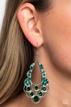 Load image into Gallery viewer, Paparazzi “Majestic Masquerade” Green Dangle Earrings - Cindysblingboutique
